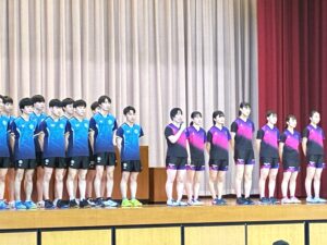 卓球部の決意表明です。