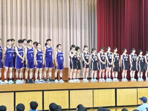 バスケットボール部の決意表明です。