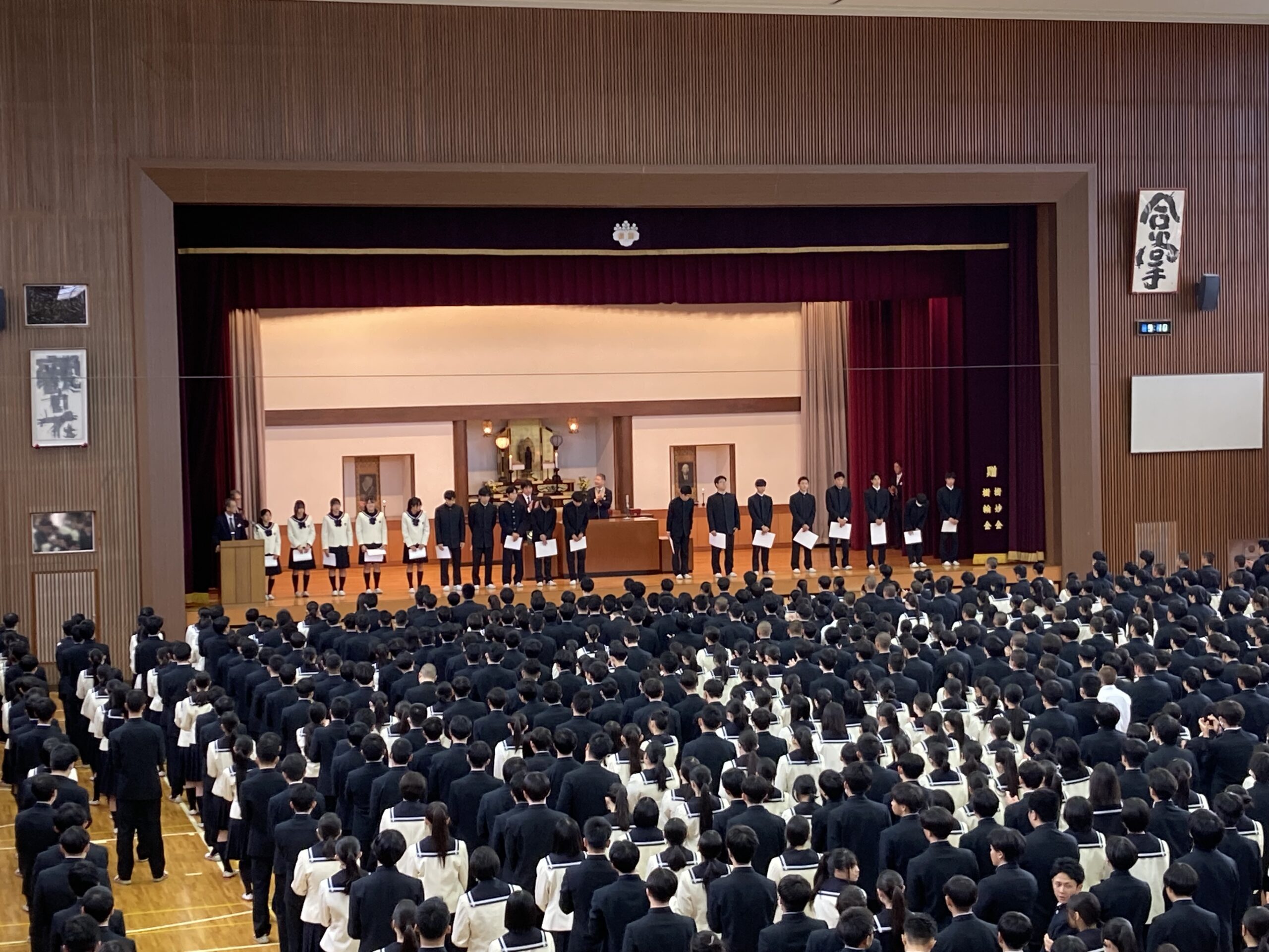 朝礼での表彰
